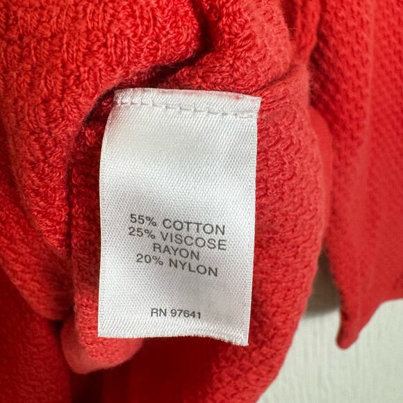 J. Jill Waffle Textured Tunic Shirt Top Boat Neck Long Sleeve Coral Size Small - Picture 4 of 6